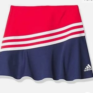 Adidas Tennis Skirt Dri Fit Sport Girl Red/ Blue XL/TG(16) Diagonal Stripes